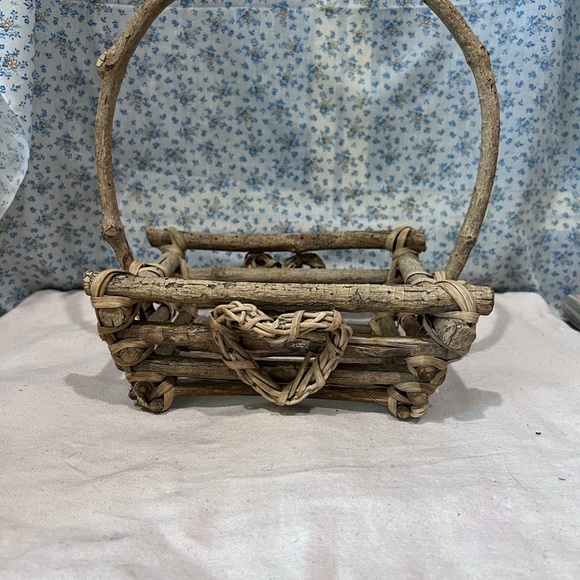 Rustic Stick Basket with Handle - Picture 1 of 3
